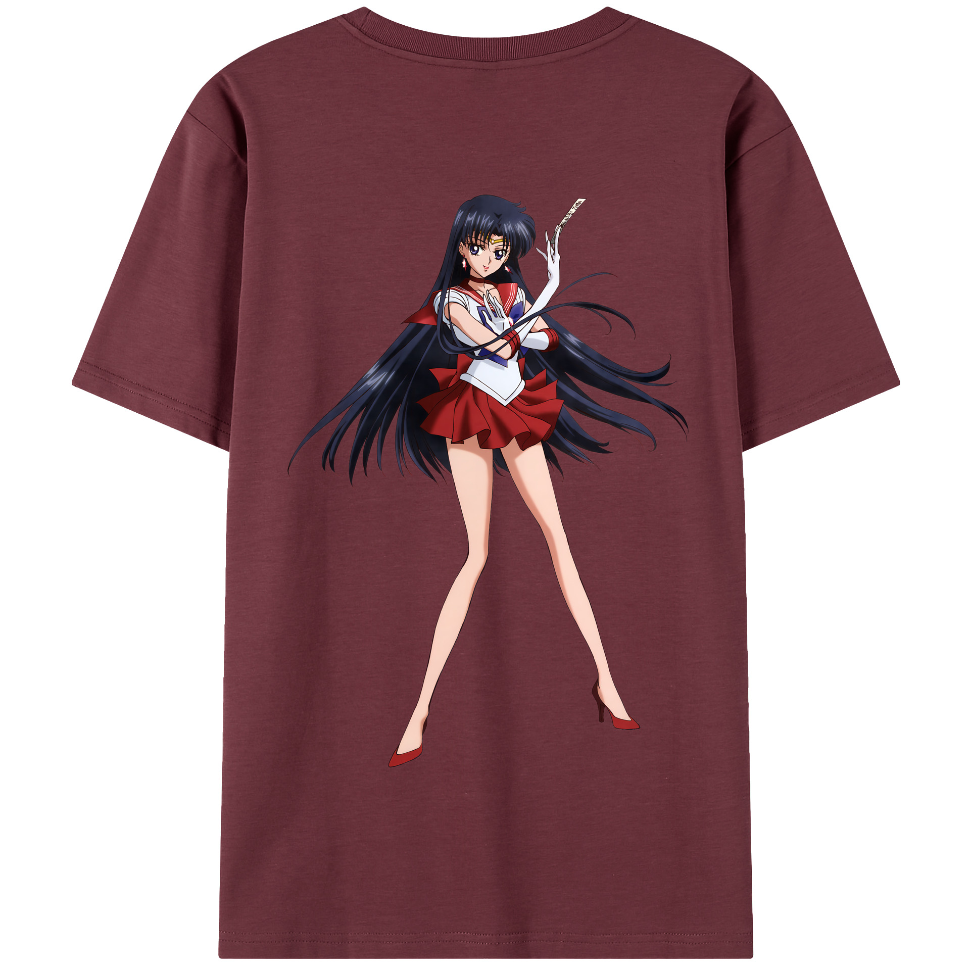（画像用） 美少女戦士セーラームーン 火野レイ ひの レイ Sailor Moon Hino Rei （セーラーマーズ,Sailor Mars） 綿100％半袖Tシャツ（背面プリント）